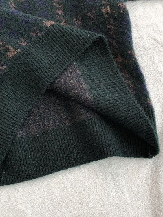 Stilla | Vintage Strikket Pullover med Rutemønster