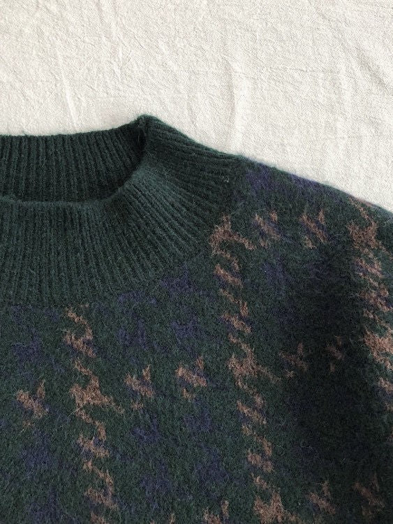 Stilla | Vintage Strikket Pullover med Rutemønster