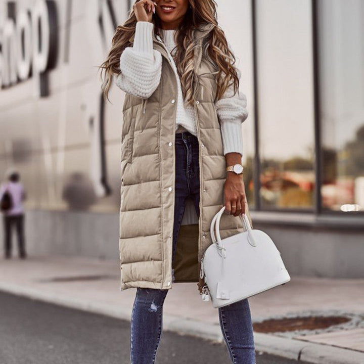 Stilla | Lang Quilted Vest med Hætte