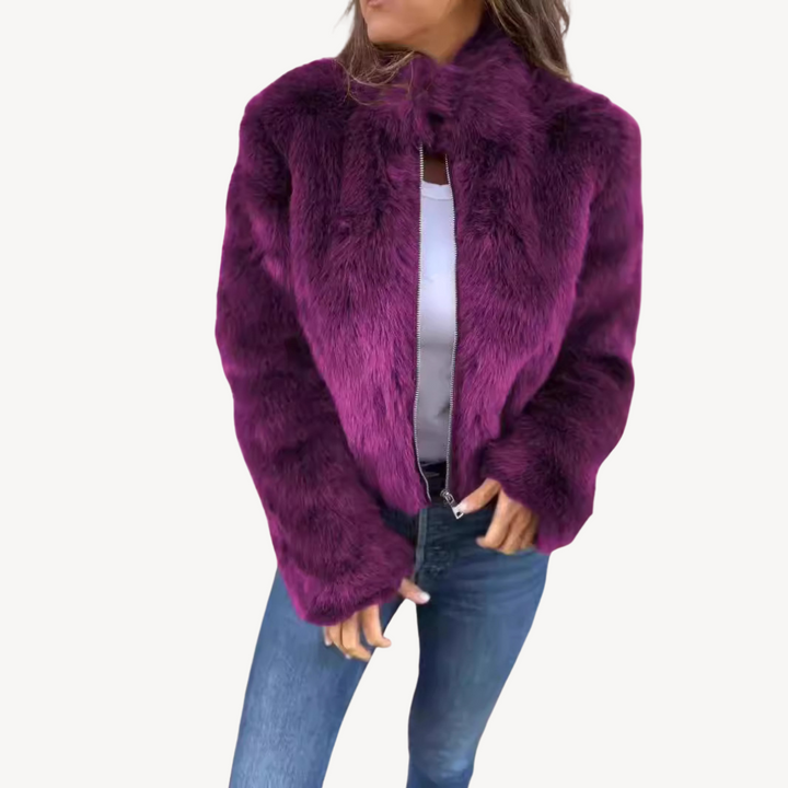 Stilla | Dame Künst pels Zip-Up Jakke