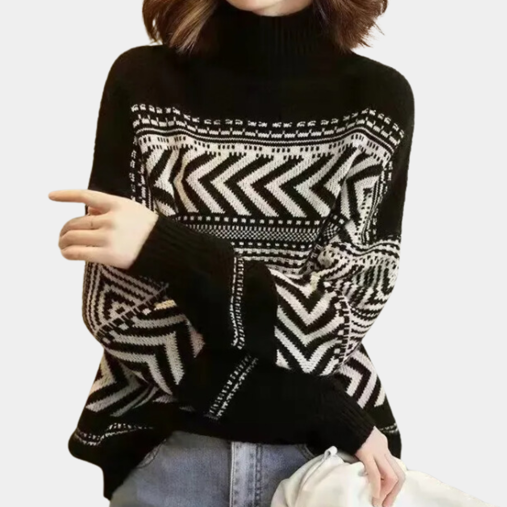 Stilla | Moderne Sweater med Høj Krave til Damer