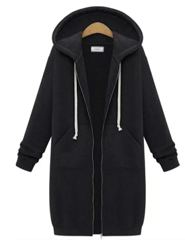 Stilla | Knæ-længde Zip-Up Hoodie