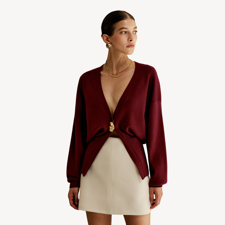 Stilla | Dame Strik V-Udskæring Cardigan Pullover