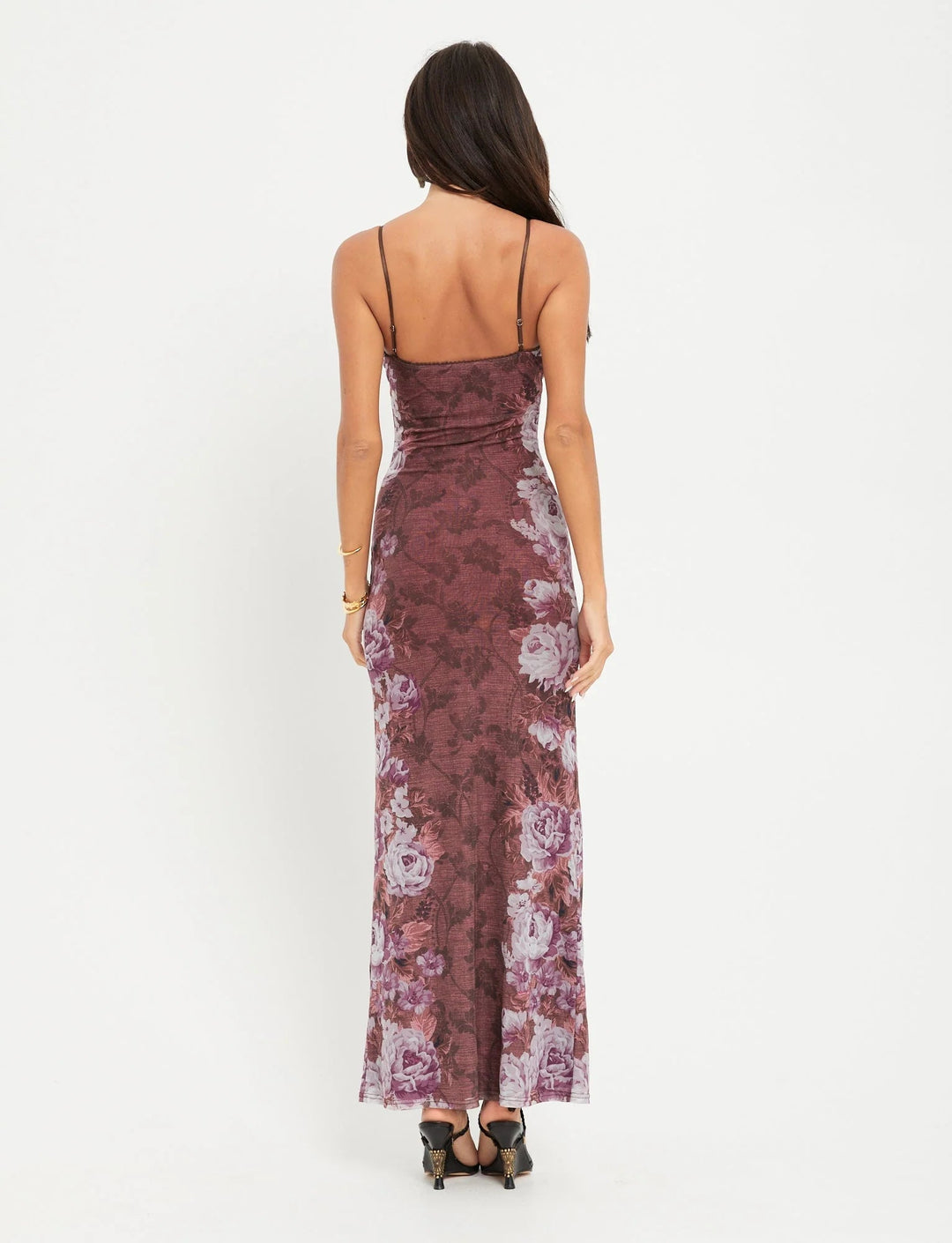 Stilla | Graceful Spaghetti Straps V-hals Maxi Kjole Kvinders