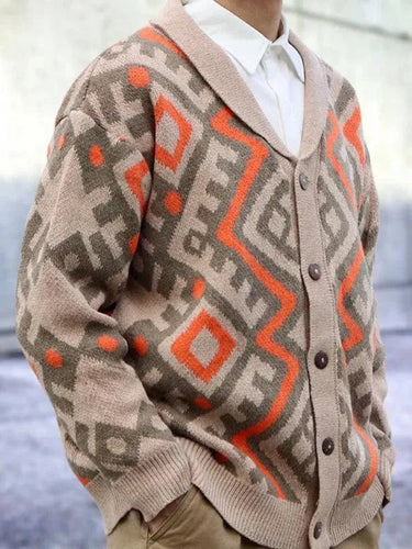 Stilla | Tung belastning Jacquard Herre Strikjakke Pullover