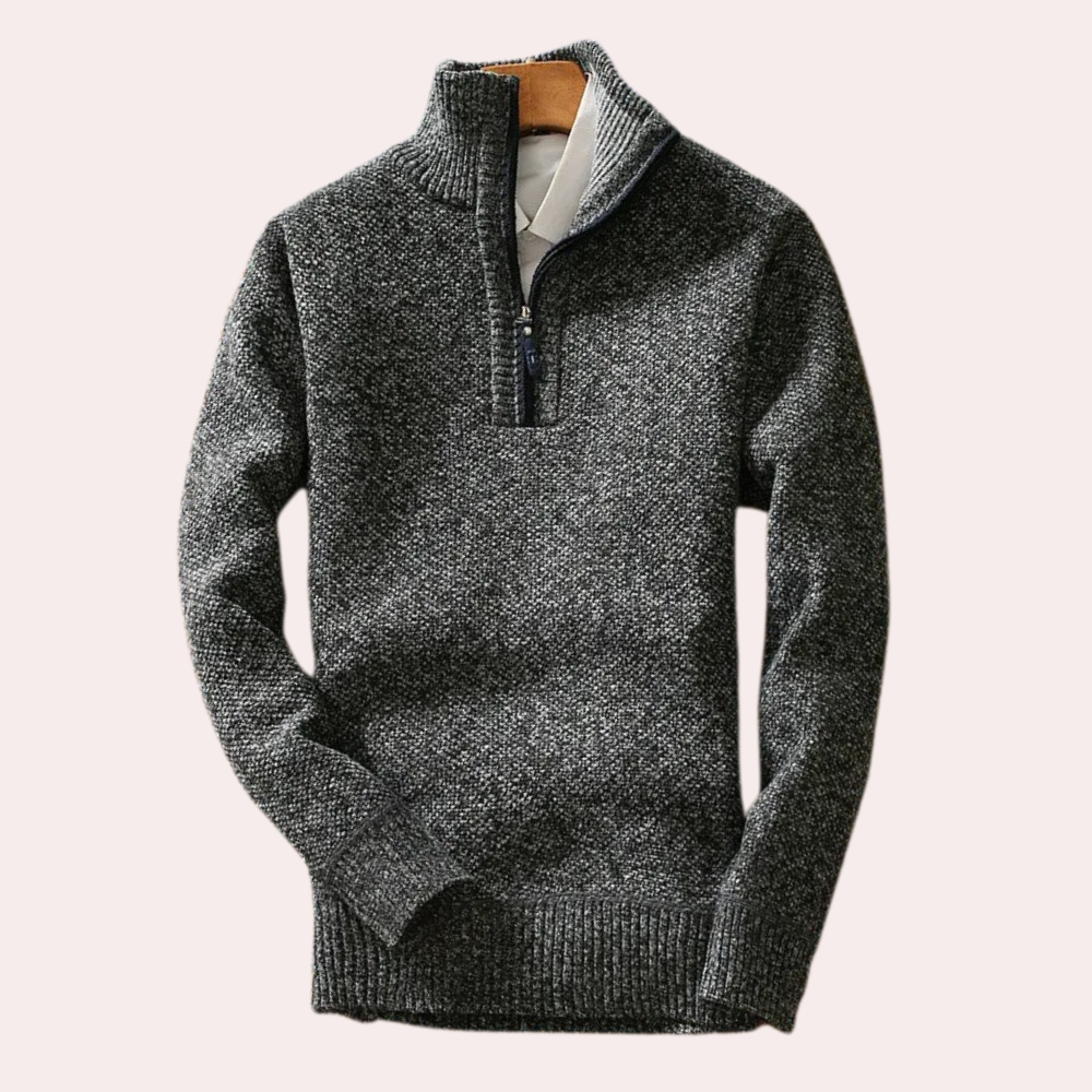 Stilla | Højhalset Sweater med Lynlåslukning til Mænd