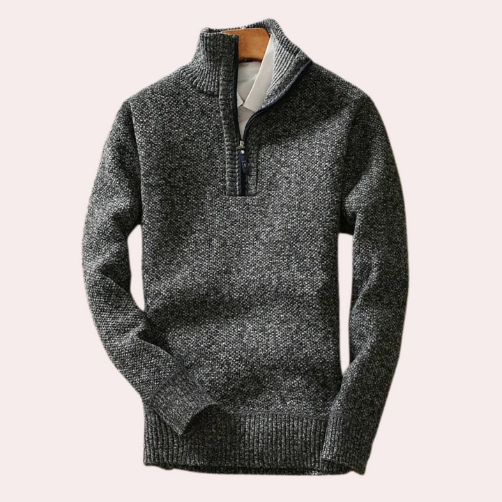 Stilla | Højhalset Sweater med Lynlåslukning til Mænd