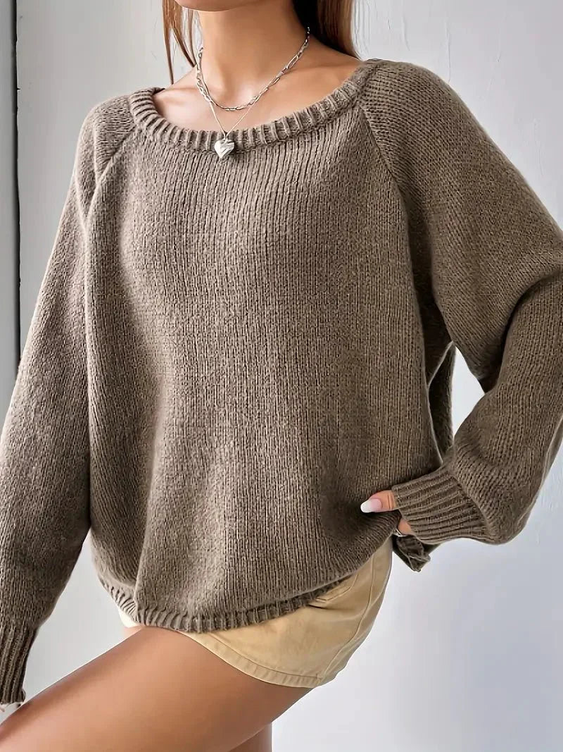 Stilla | Strikpullover med skulderfri ærmer