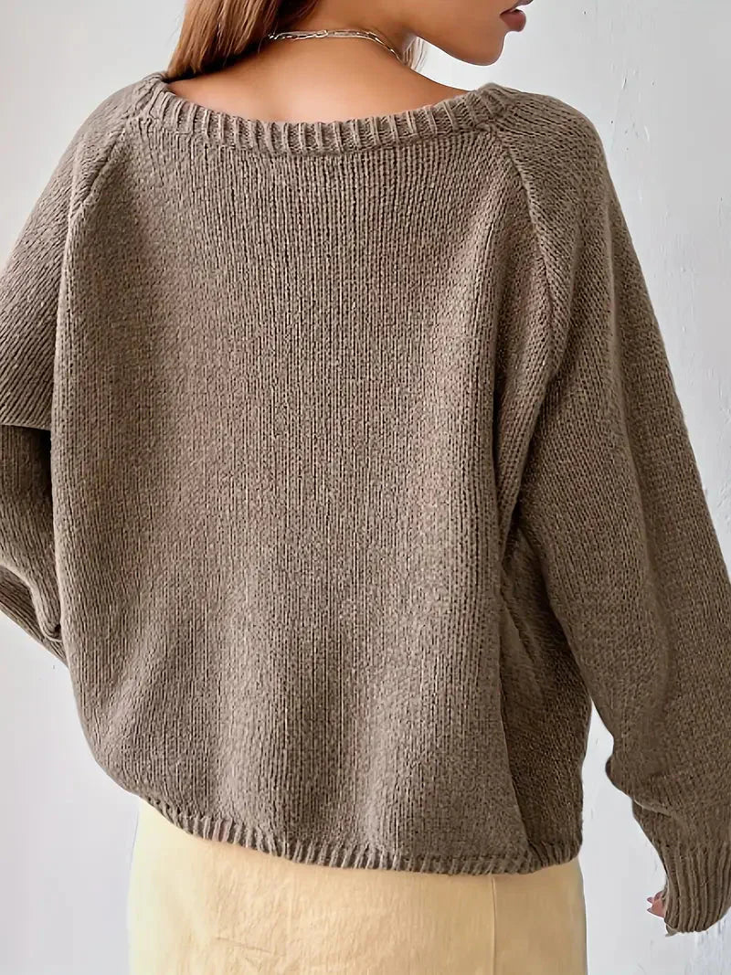Stilla | Strikpullover med skulderfri ærmer