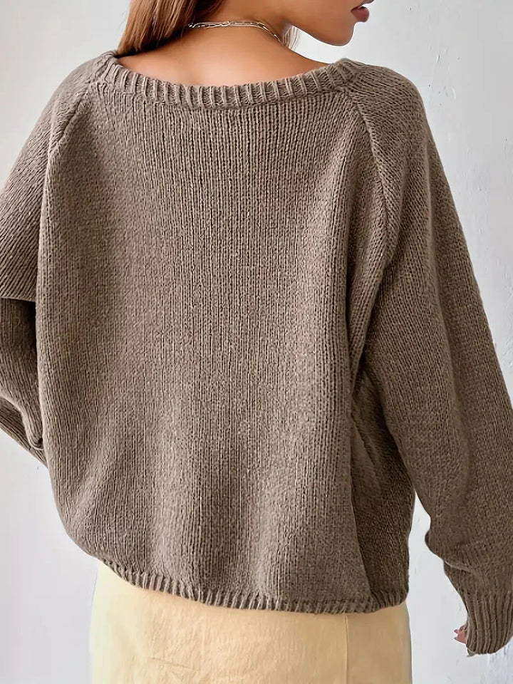 Stilla | Strikpullover med skulderfri ærmer