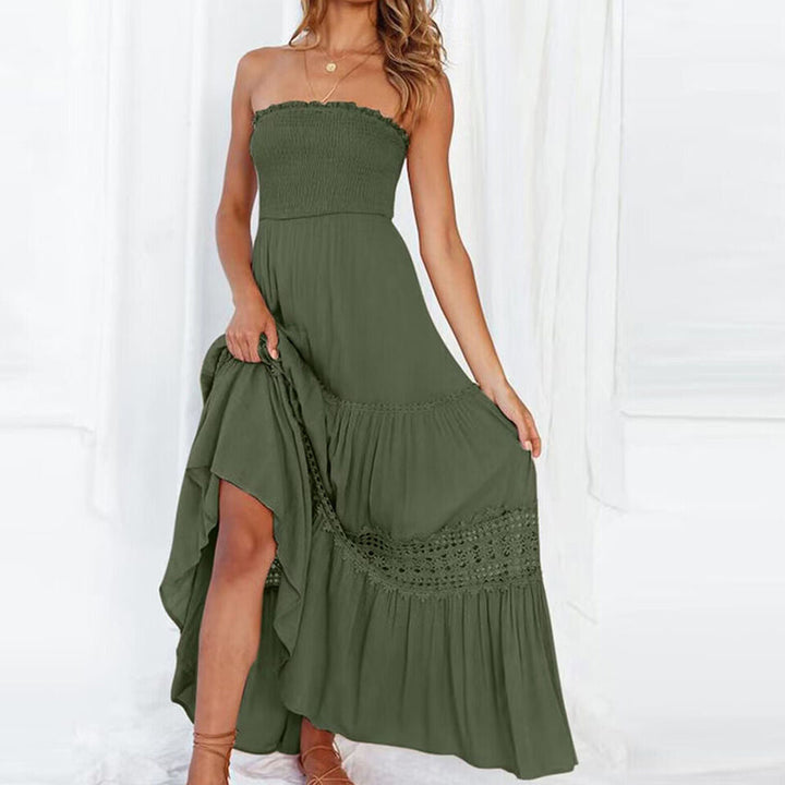 Stilla | Sommer Off-the-shoulder Kjole Med Blonde Detaljer