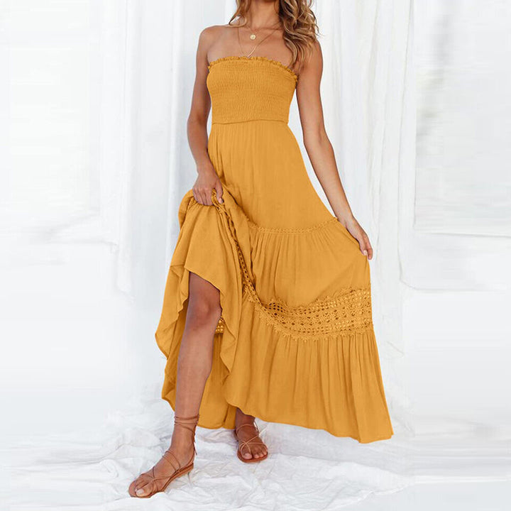 Stilla | Sommer Off-the-shoulder Kjole Med Blonde Detaljer
