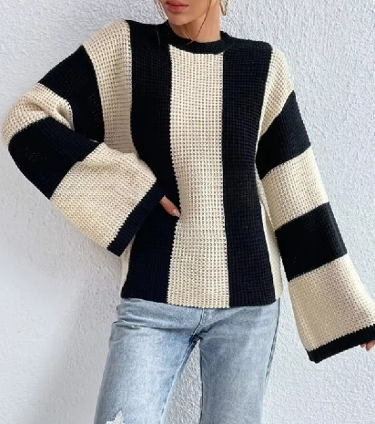 Stilla | Stribet Pullover Med Lange Ærmer Til Damer
