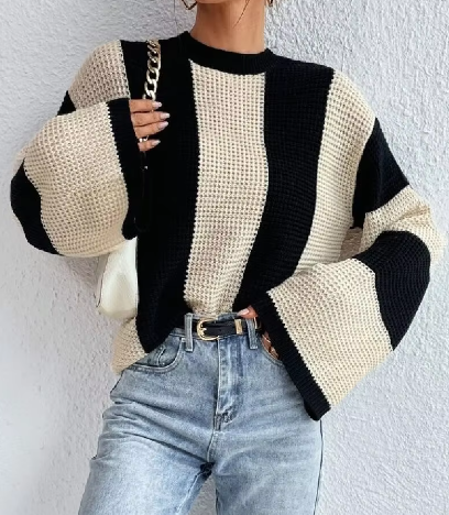 Stilla | Stribet Pullover Med Lange Ærmer Til Damer