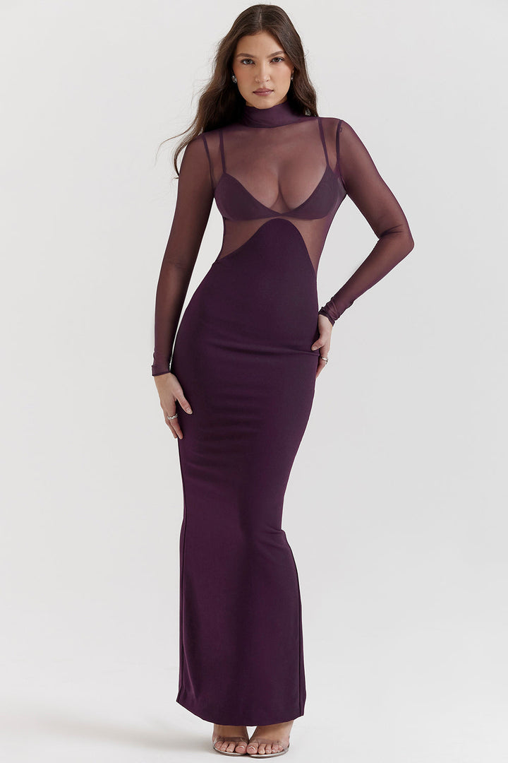 Stilla | Sort Grape Maxi Kjole