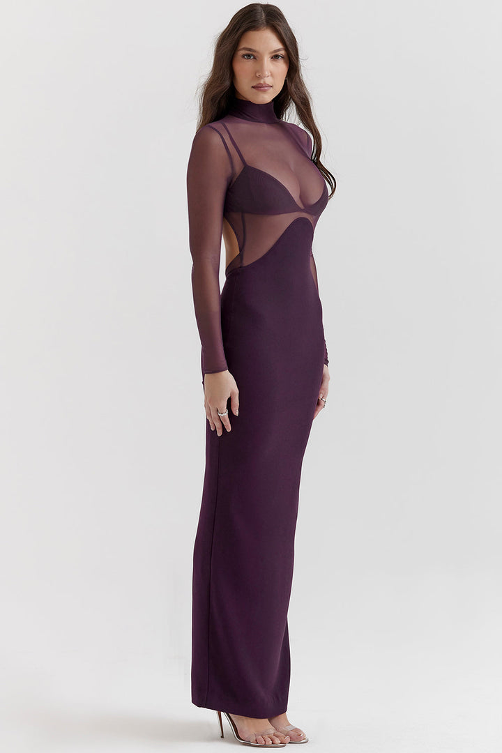 Stilla | Sort Grape Maxi Kjole