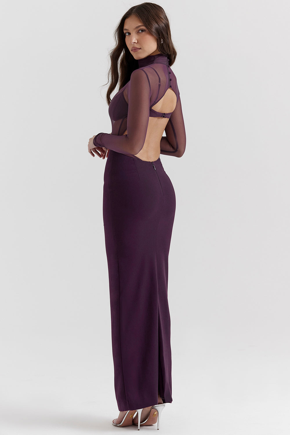 Stilla | Sort Grape Maxi Kjole