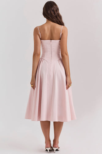 Stilla | Twill Korset Midi Kjole
