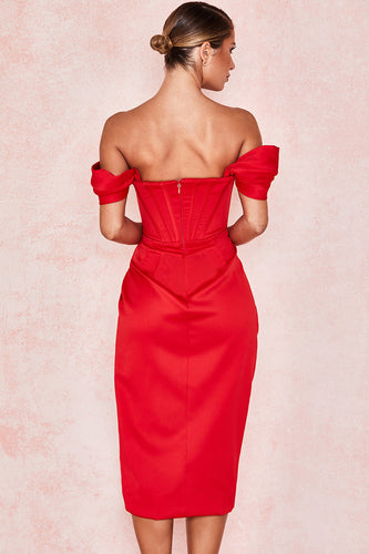 Stilla | Off Shoulder Kjole Satin