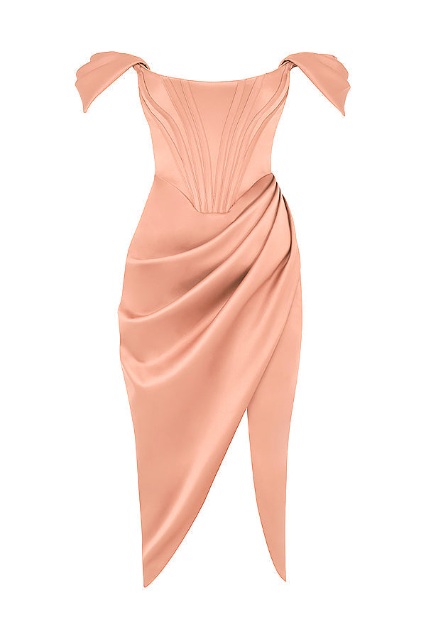 Stilla | Off Shoulder Kjole Satin