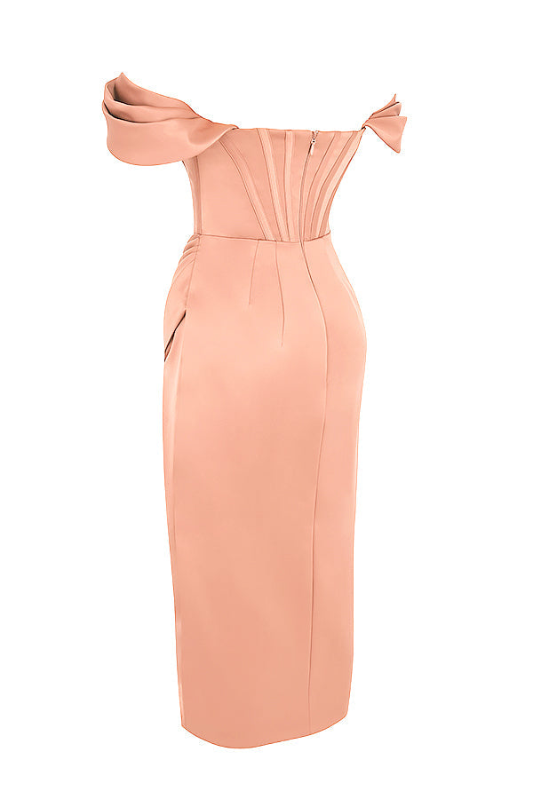 Stilla | Off Shoulder Kjole Satin