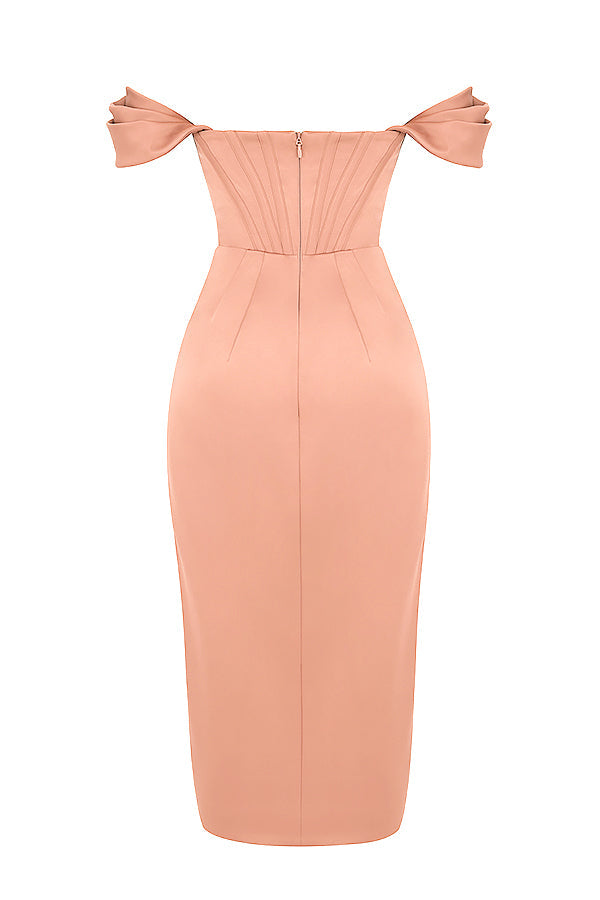 Stilla | Off Shoulder Kjole Satin