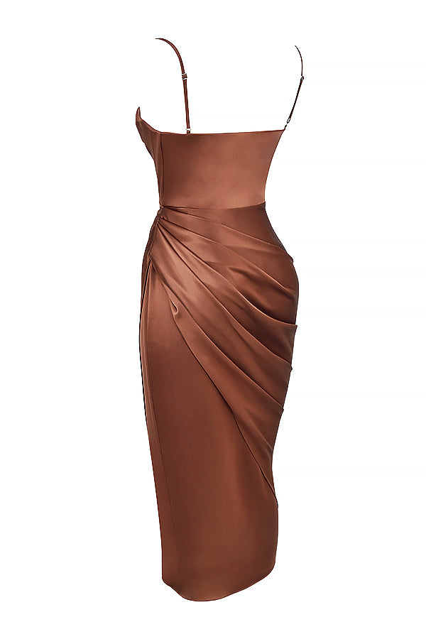 Stilla | Satin Balconette Korset Maxi Kjole