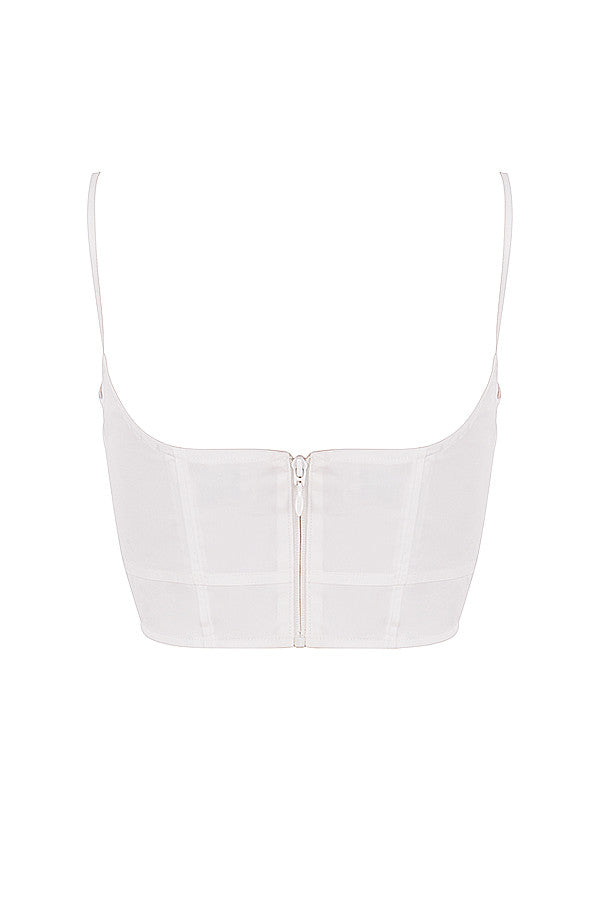 Stilla | Hvidt Cropped Poplin Korset