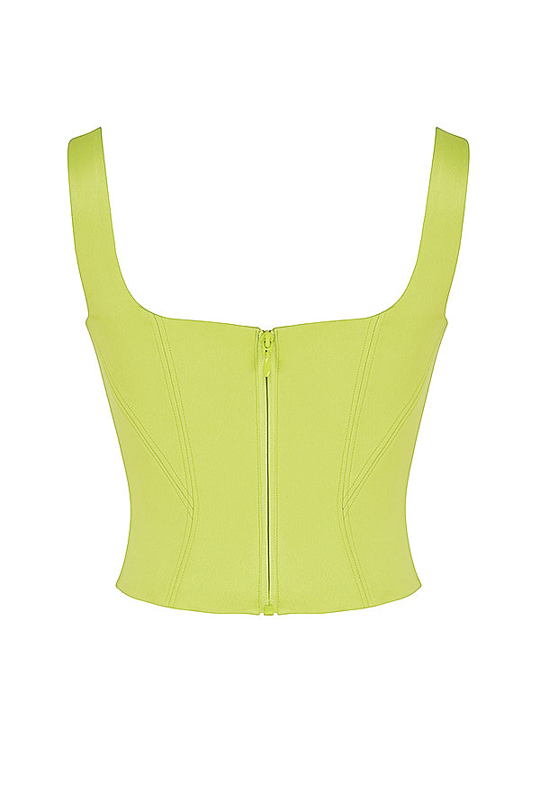 Stilla | Langt Korset Af Limegrøn Satin