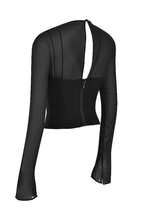 Stilla | Sort Chiffon Korset