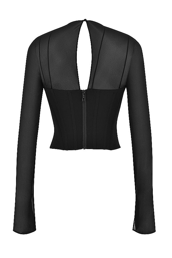 Stilla | Sort Chiffon Korset
