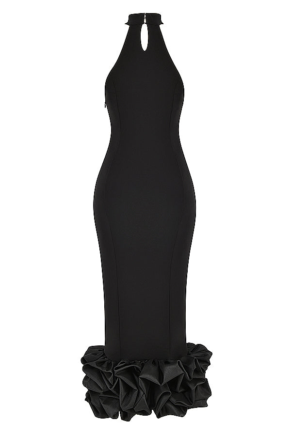 Stilla | Sort Peplum Midikjole