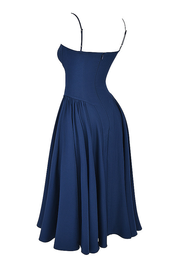 Stilla | Twill Korset Midi Kjole