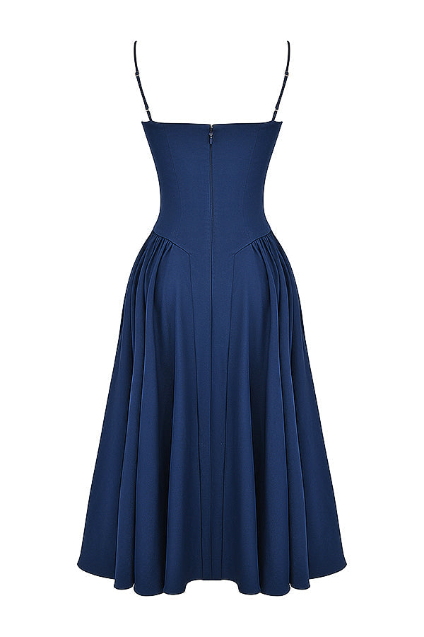 Stilla | Twill Korset Midi Kjole