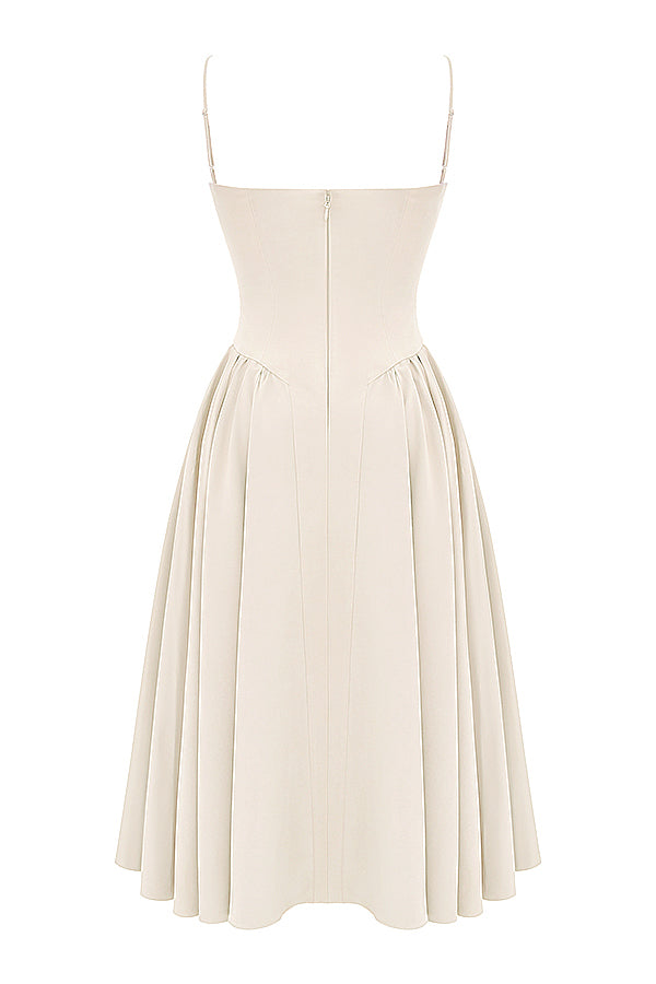 Stilla | Twill Korset Midi Kjole