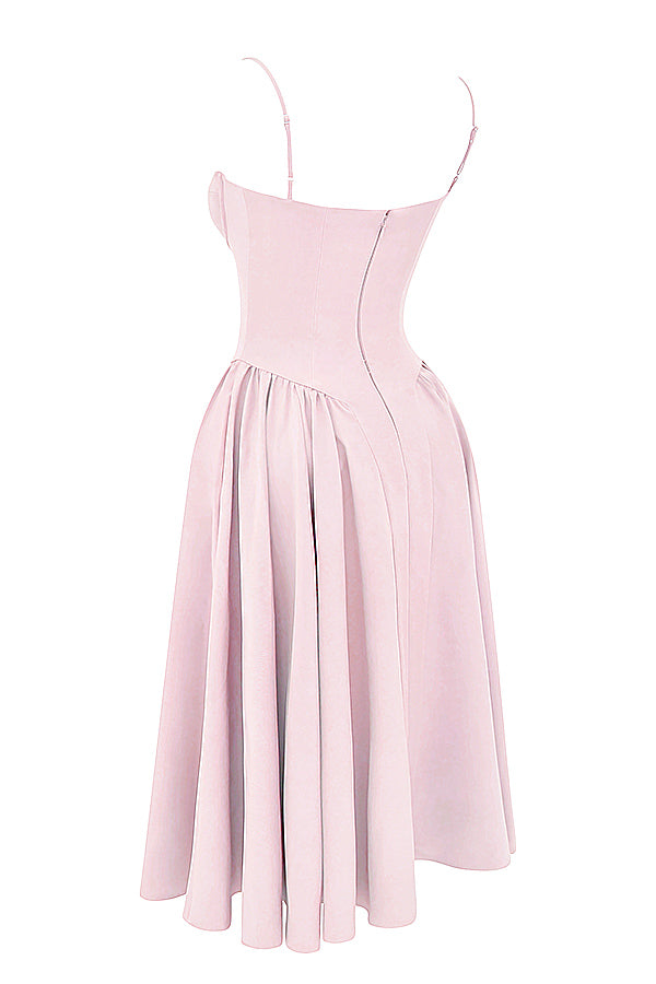 Stilla | Twill Korset Midi Kjole