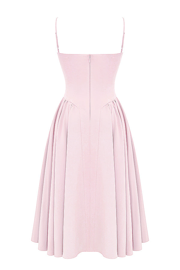 Stilla | Twill Korset Midi Kjole