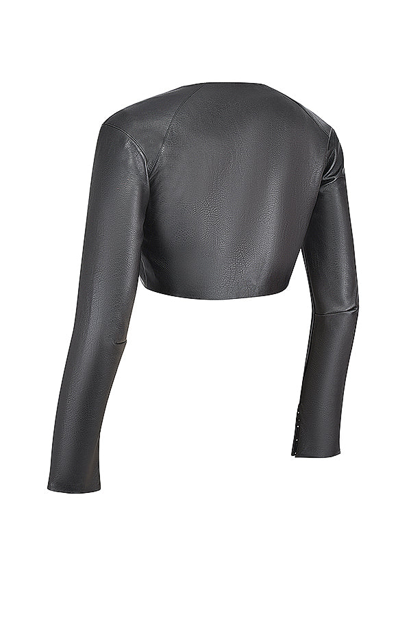 Stilla | Cropped Top Vegansk Læder Med Maxi Nederdel