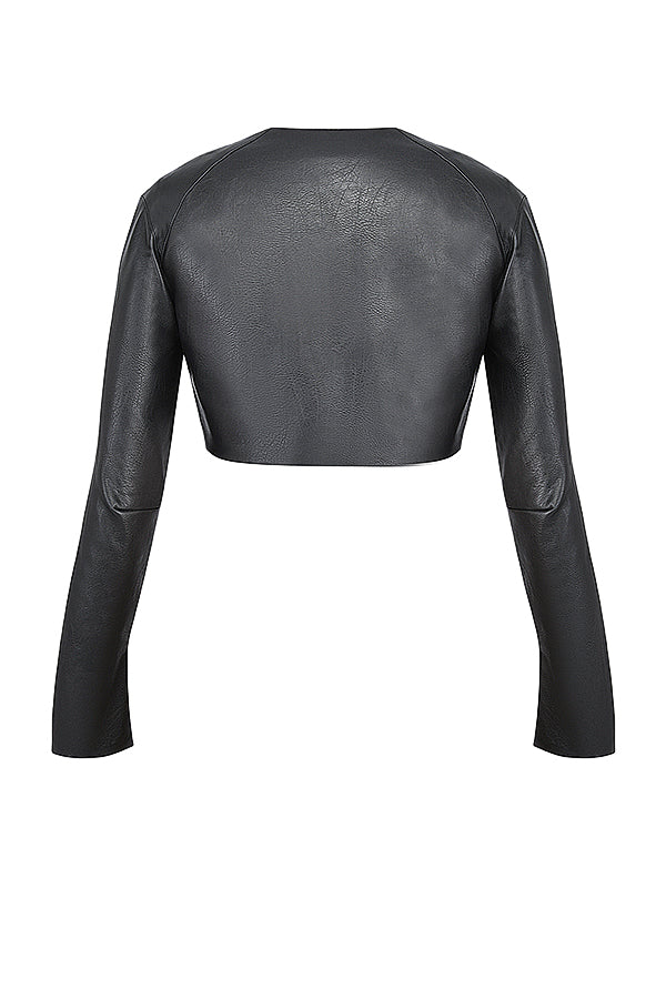 Stilla | Cropped Top Vegansk Læder Med Maxi Nederdel