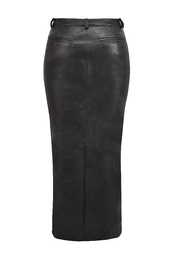 Stilla | Cropped Top Vegansk Læder Med Maxi Nederdel