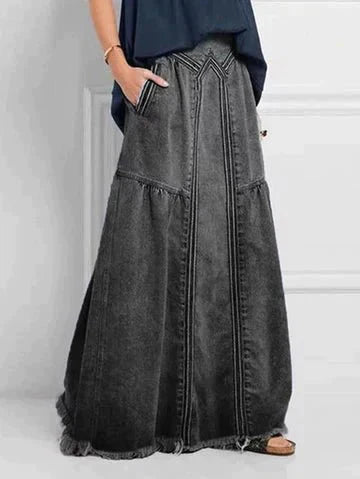 Stilla | Denimnederdel med elastisk talje
