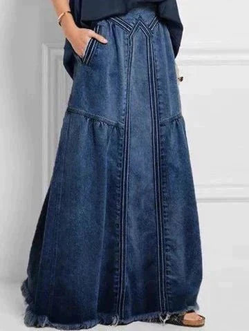 Stilla | Denimnederdel med elastisk talje
