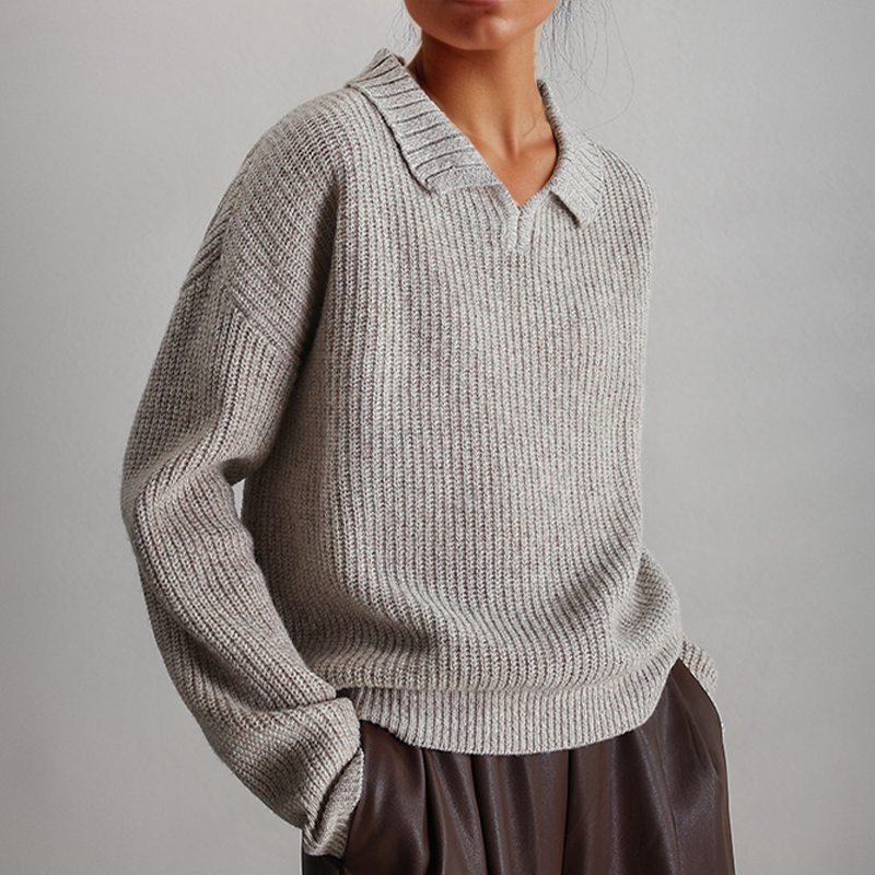 Stilla | Strik Løs Sweater med Lange Ærmer
