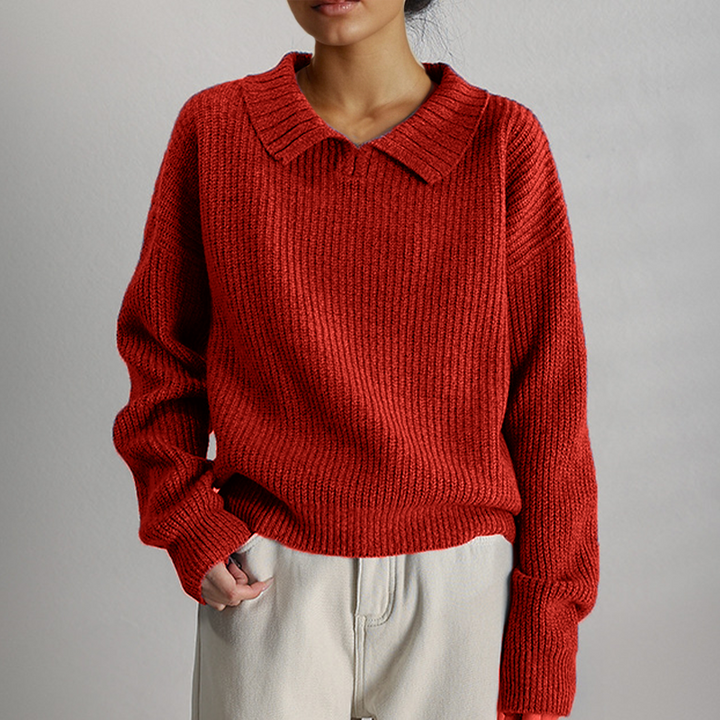 Stilla | Strik Løs Sweater med Lange Ærmer