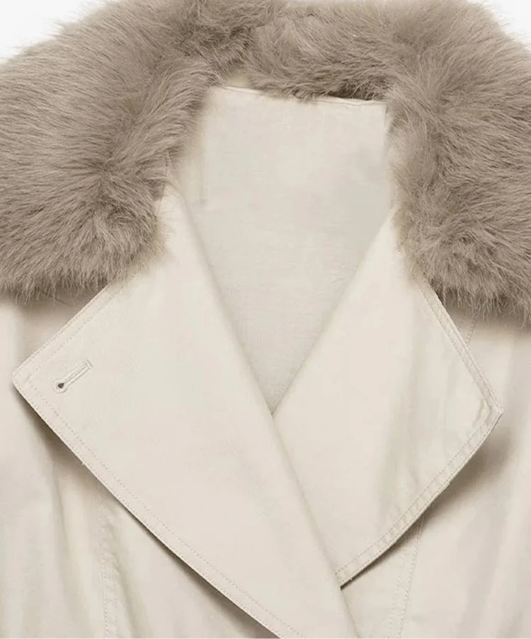 Stilla | Trench Coat med Falsk Pels