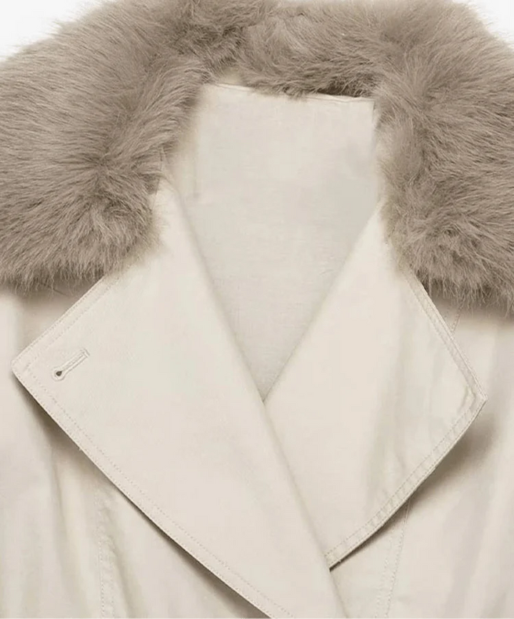 Stilla | Trench Coat med Falsk Pels