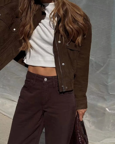 Stilla | Suede Bomberjakke