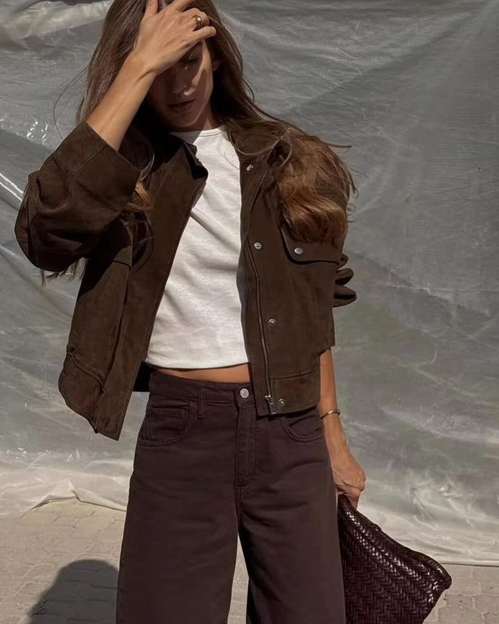 Stilla | Suede Bomberjakke