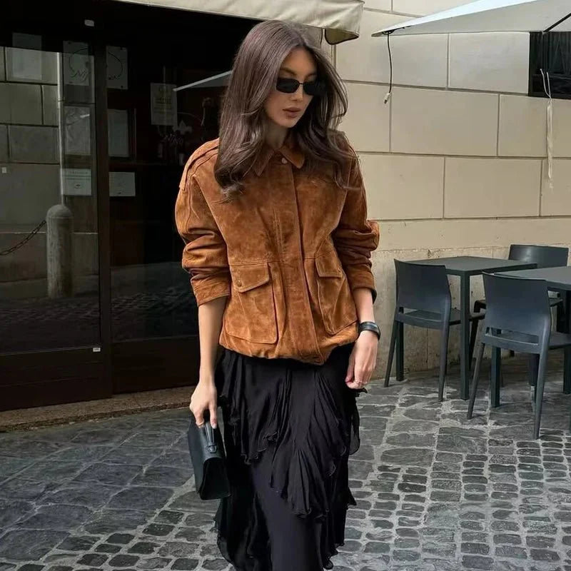 Stilla | Suede Bomberjakke