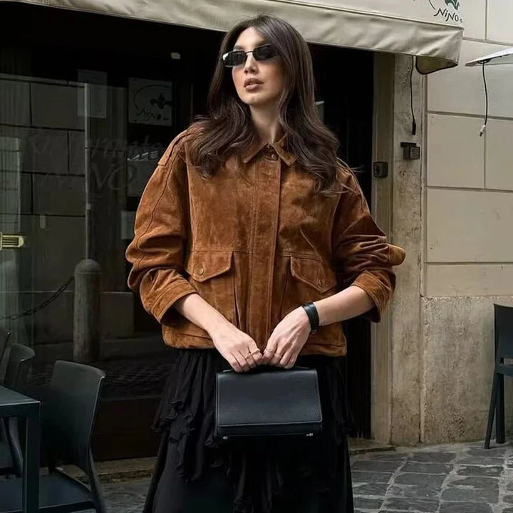 Stilla | Suede Bomberjakke